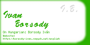 ivan borsody business card